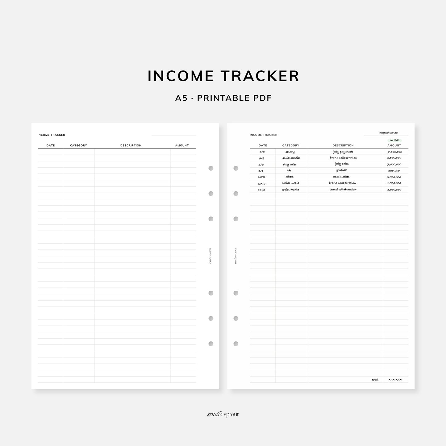 012 Income Tracker
