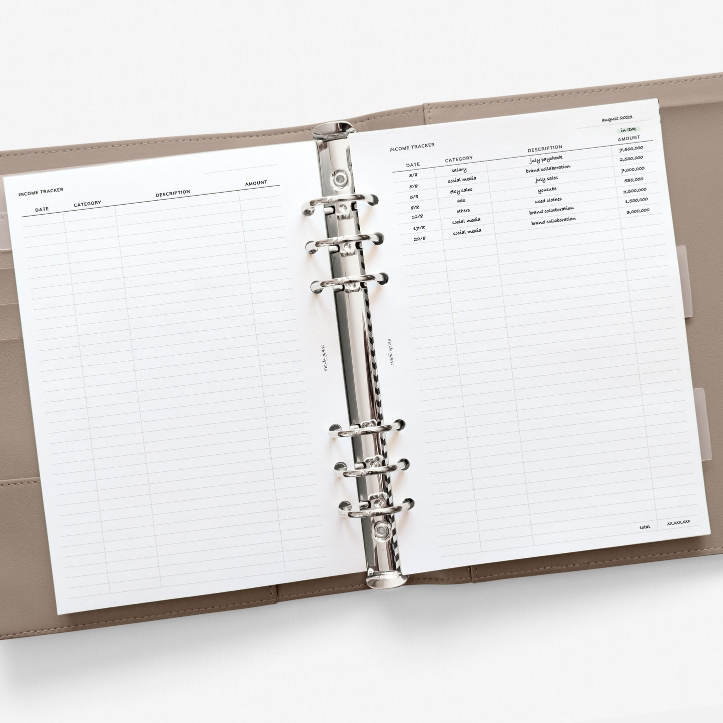 012 Income Tracker