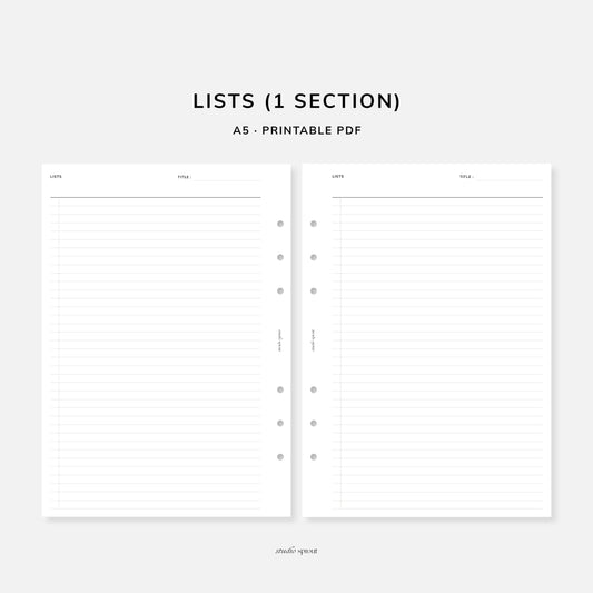 015 Lists 1 Section