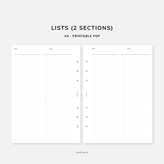 016 Lists 2 Section